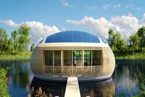 پاورپوینت نمونه ساختمان صفر انرژی - خانه شناور با انرژی خورشیدی